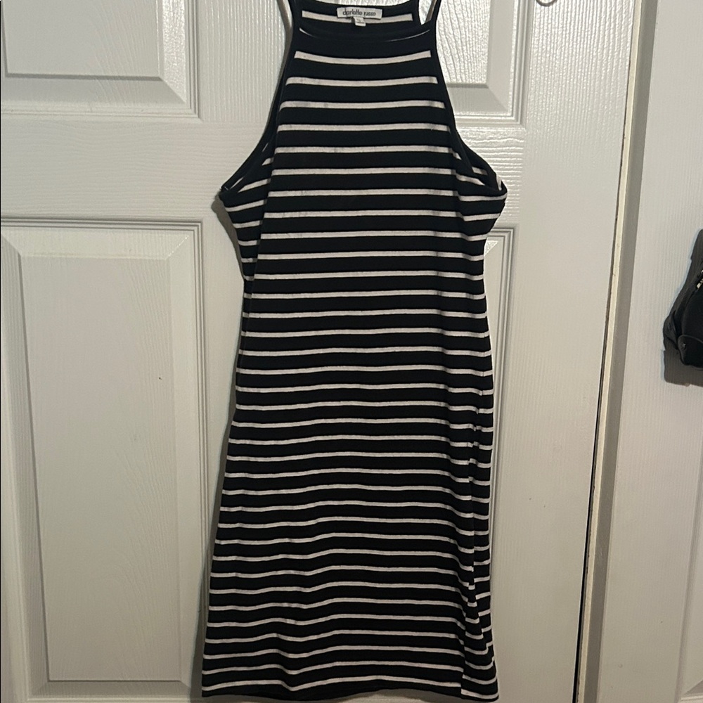 Charlotte Russe Black and White Striped Midi Dress